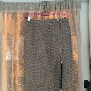 J. Crew Blue and Tan Tweed Pencil Skirt